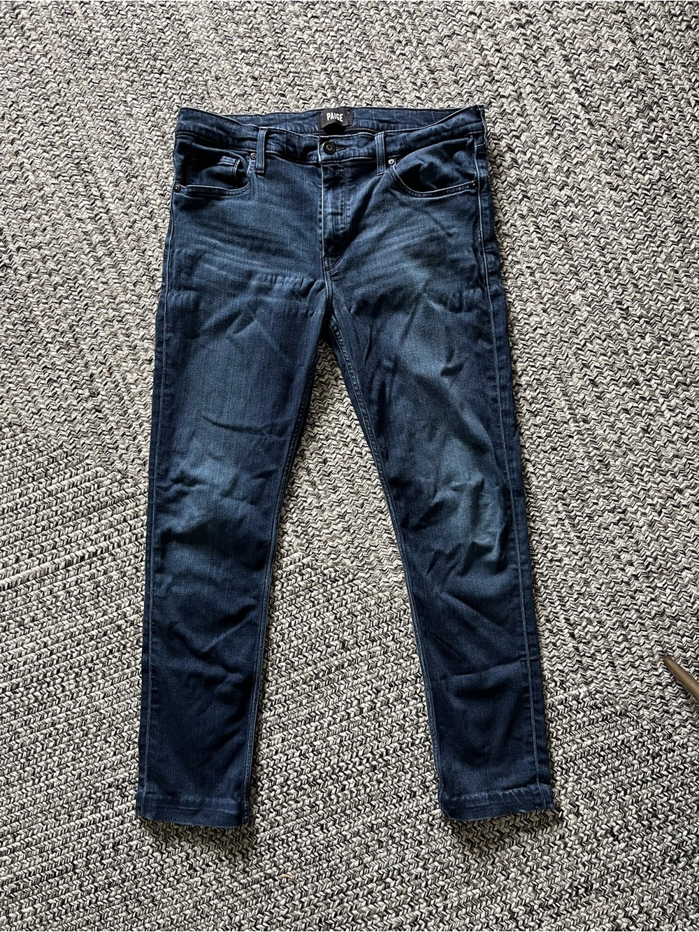 PAIGE Men’s Slim Fit Dark Wash Stretch Jeans Size 36 Premium Designer Denim